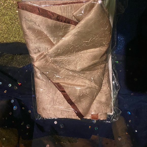 LAFAYETTE 148 NEW YORK VELVET-TRIM WINE CHAMPAGNE VNTG PINK MAUVE SLIM Scarf - Picture 10 of 10